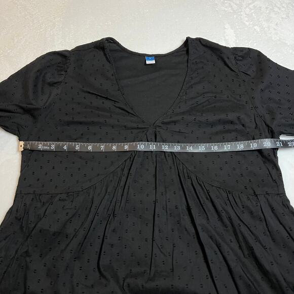Old Navy V-Neck Clip Dot Mini Swing Dress Size Large NEW LBD Minimalist Casual - Picture 11 of 12